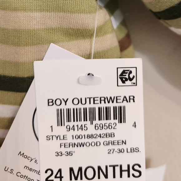 NWT First Impressions Baby Boys Reversible Brown Sherpa Striped Jacket 24M - Picture 10 of 10